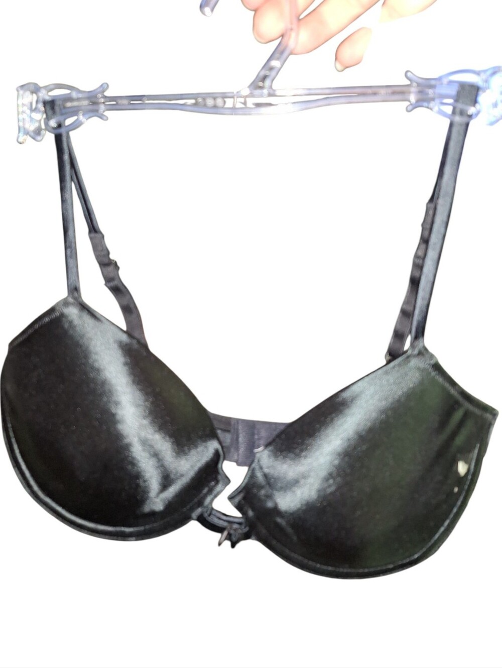 Lily Of France Satin Push-Up Bra - Black 38C